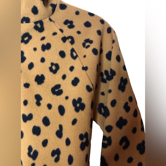 Madewell MWL Betterfleece Half-Zip Sweatshirt in Cheetah Print Size Small - Picture 2 of 7